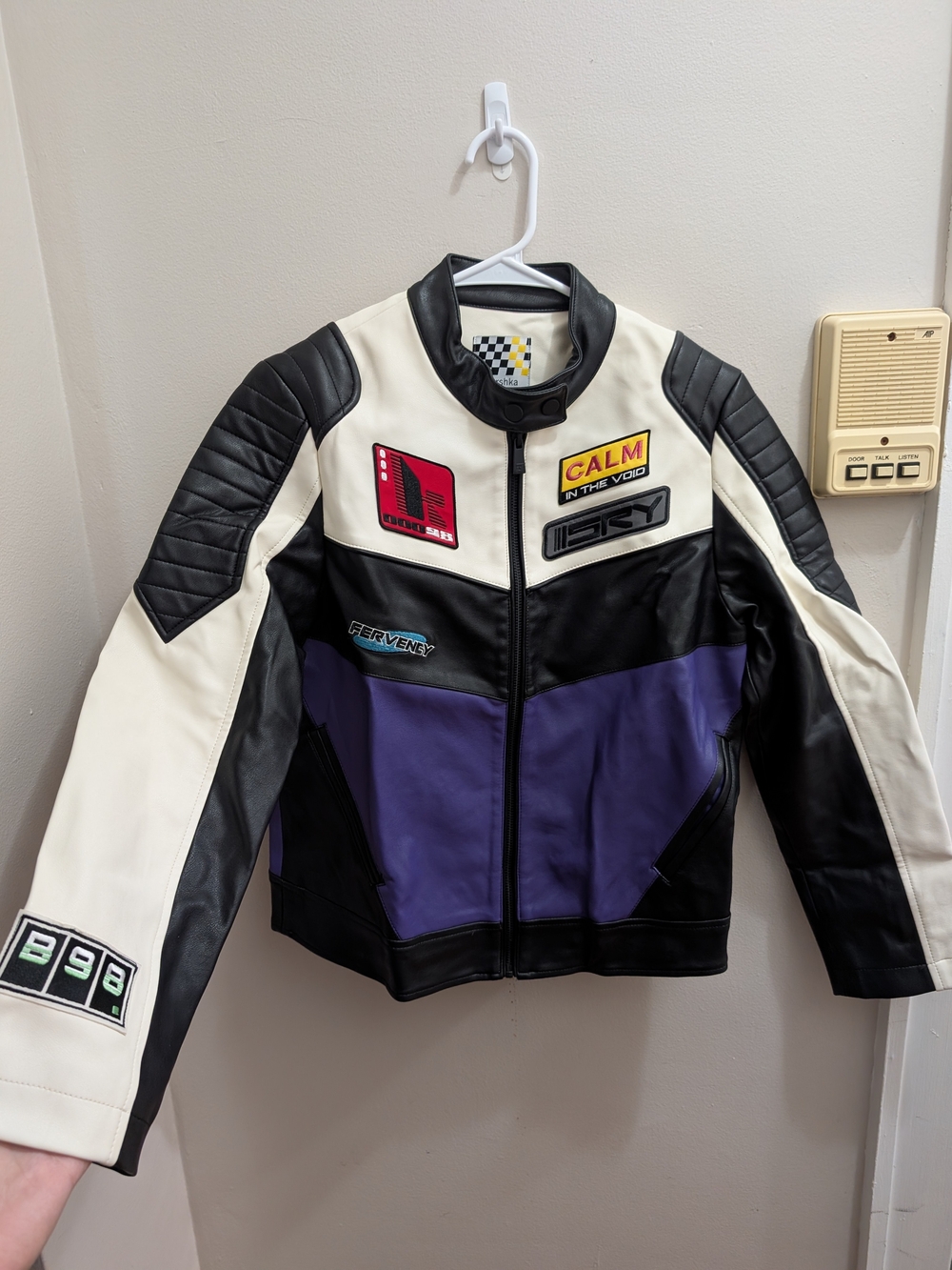 Bershka Color Block Moto Jacket Size Small